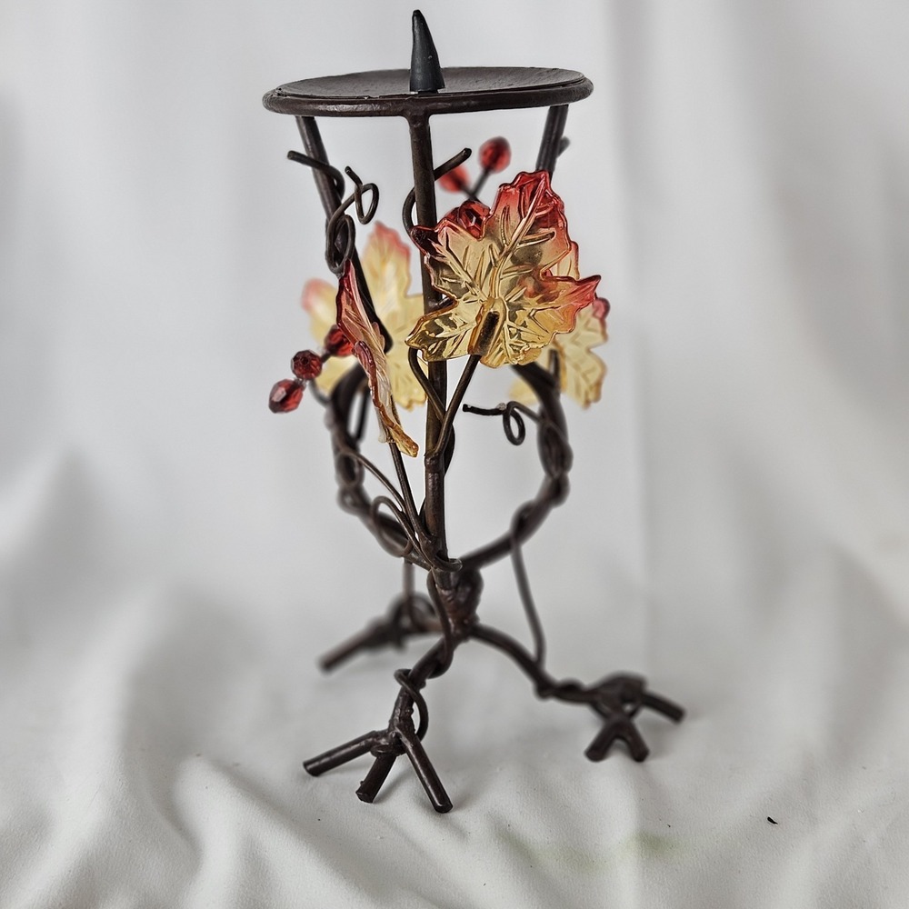 Fall Candle Holder Autumn Leaf And Vine